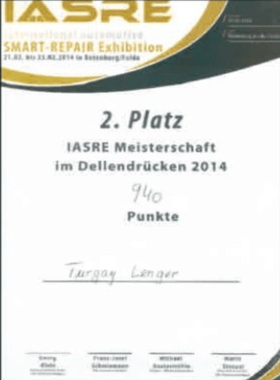 IASRE Meisterschaft im Dellendrücken 2014, 2. Platz – Turgay Lenger